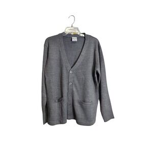 Elderado Gray V-Neck Cardigan Womens Size Medium with Pockets